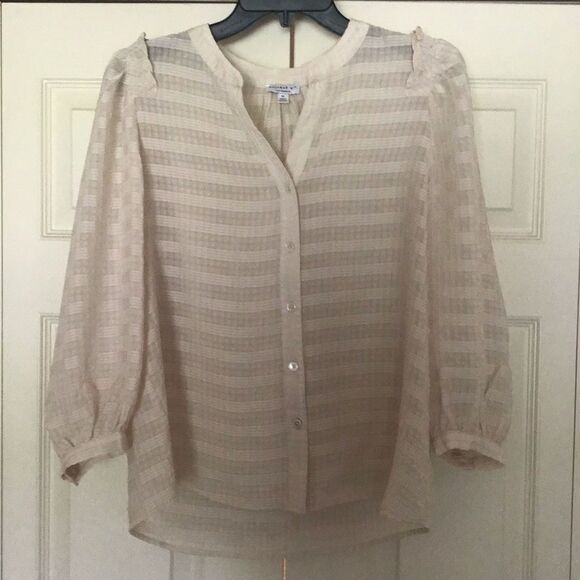 CURRENT AIR
Ruffled Shoulder Top In Cream - Picture 2 of 7